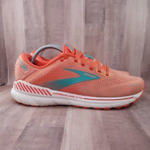Brooks Running Shoes Womens 11 Adrenaline GTS 22 Coral Sneakers Mermaidcore